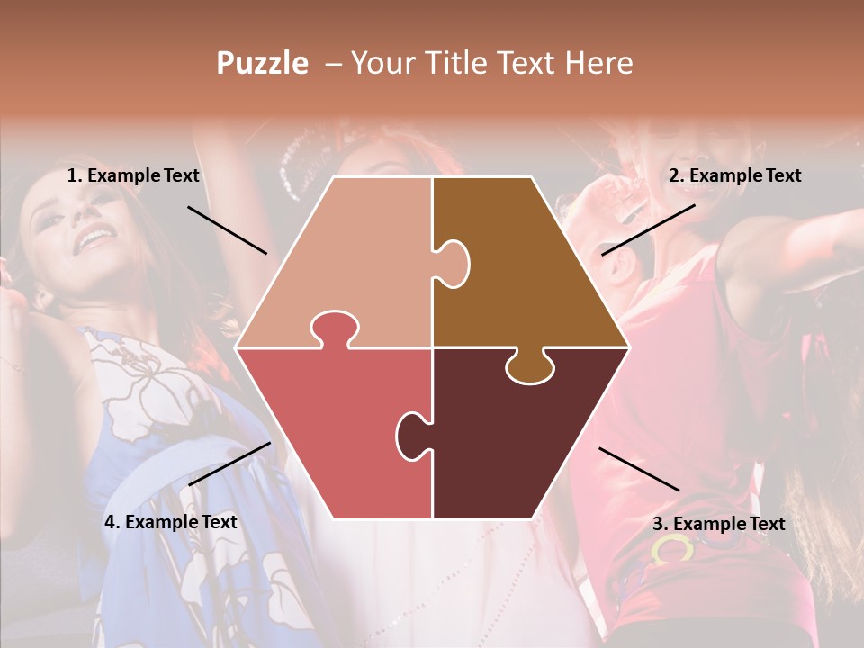 Posing Happy Woman PowerPoint Template