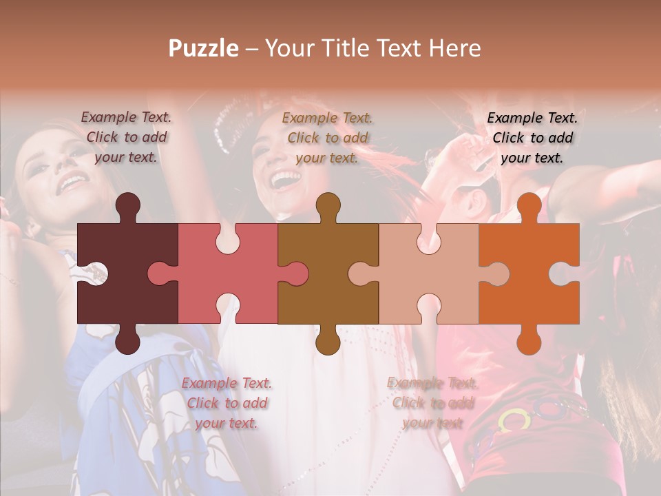 Posing Happy Woman PowerPoint Template