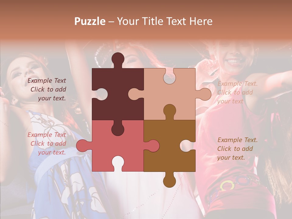 Posing Happy Woman PowerPoint Template