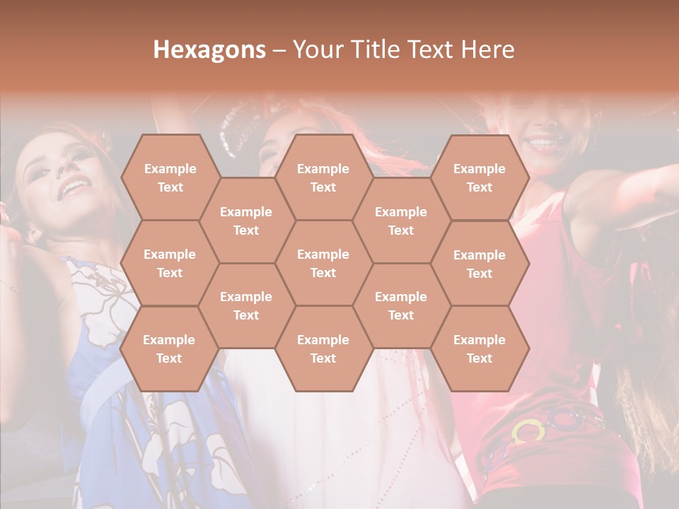 Posing Happy Woman PowerPoint Template