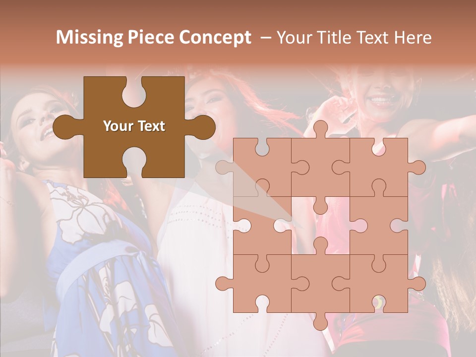 Posing Happy Woman PowerPoint Template