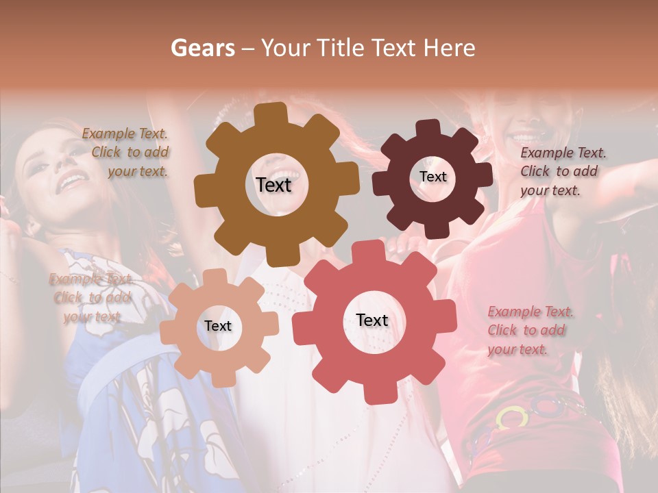 Posing Happy Woman PowerPoint Template