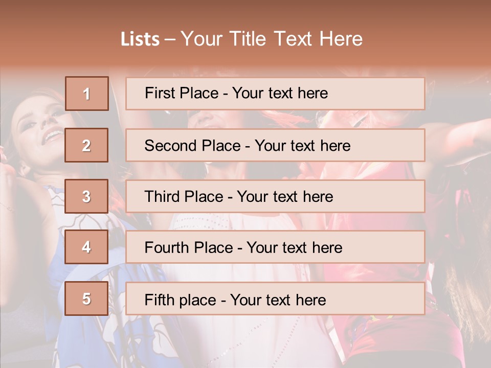 Posing Happy Woman PowerPoint Template