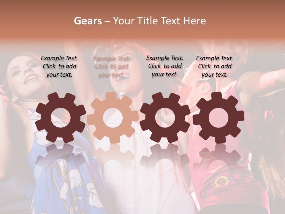 Posing Happy Woman PowerPoint Template