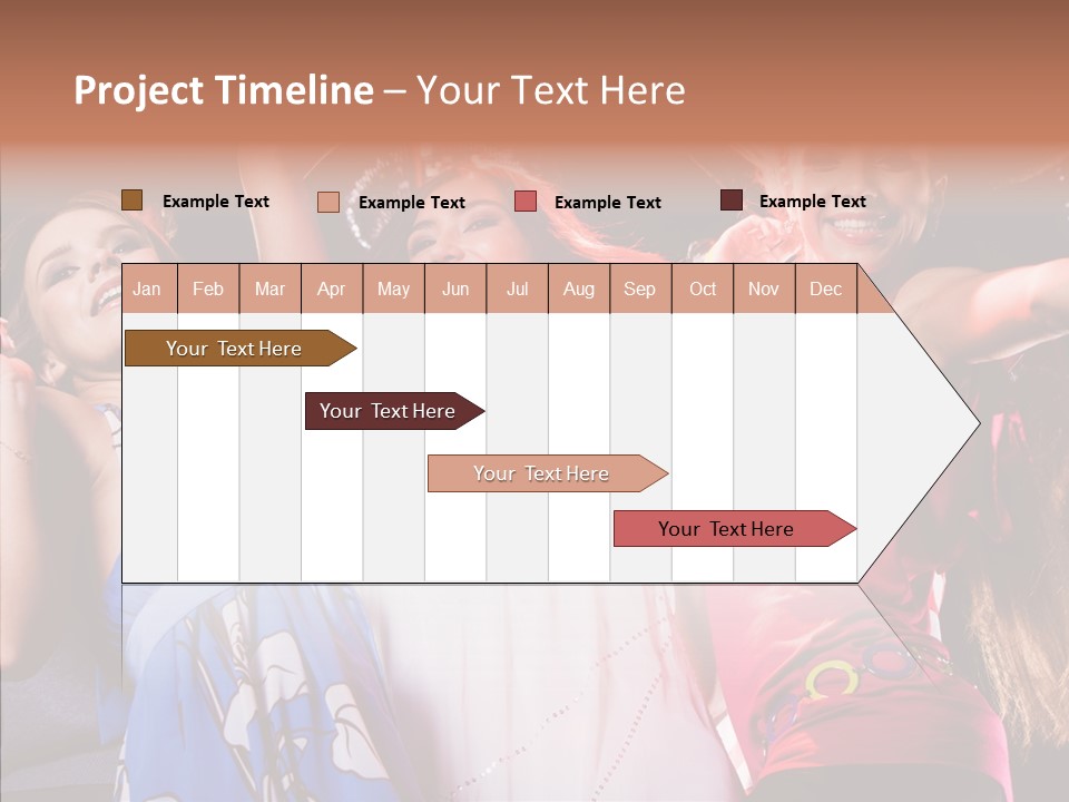 Posing Happy Woman PowerPoint Template