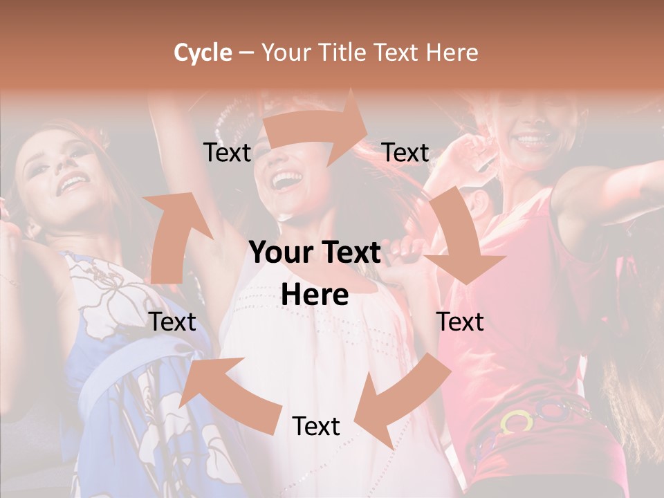 Posing Happy Woman PowerPoint Template