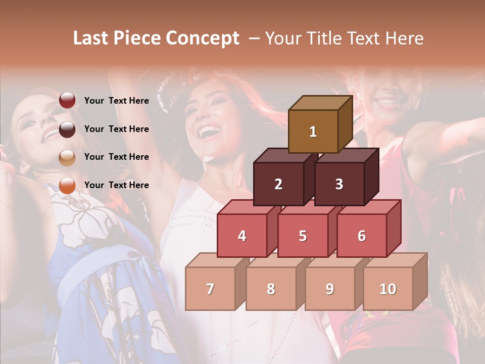 Posing Happy Woman PowerPoint Template