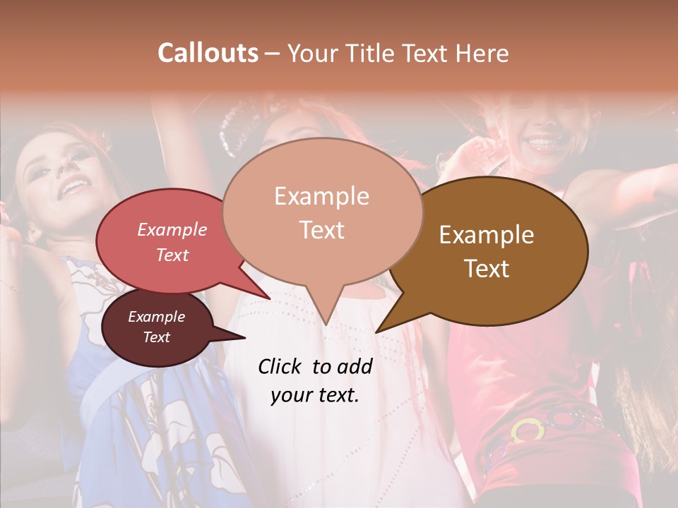 Posing Happy Woman PowerPoint Template