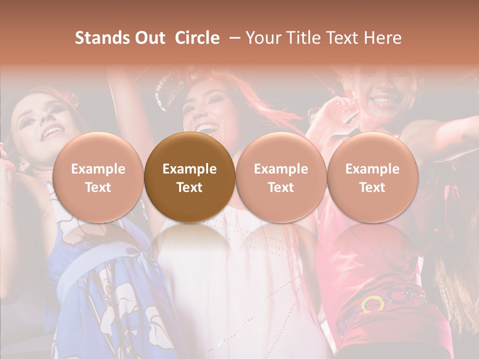 Posing Happy Woman PowerPoint Template