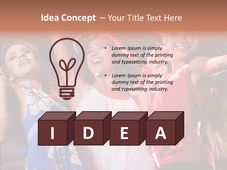 Posing Happy Woman PowerPoint Template