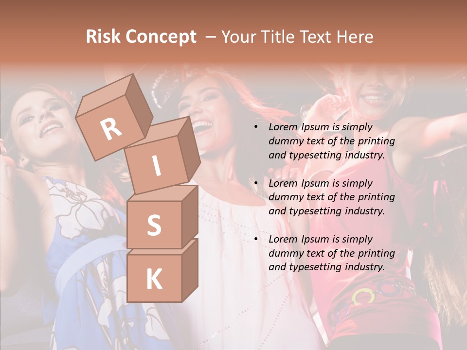 Posing Happy Woman PowerPoint Template