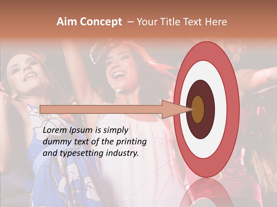 Posing Happy Woman PowerPoint Template