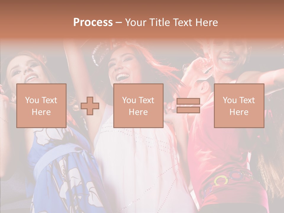 Posing Happy Woman PowerPoint Template