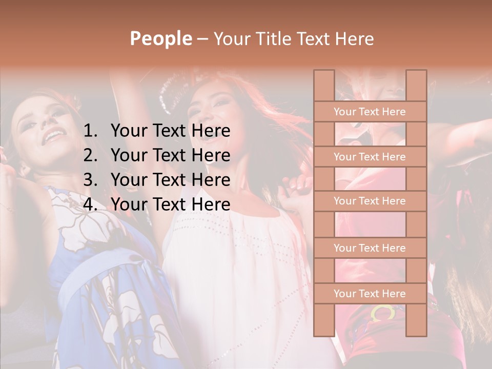 Posing Happy Woman PowerPoint Template