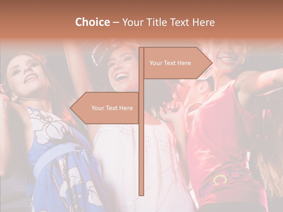 Posing Happy Woman PowerPoint Template