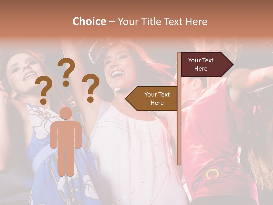 Posing Happy Woman PowerPoint Template