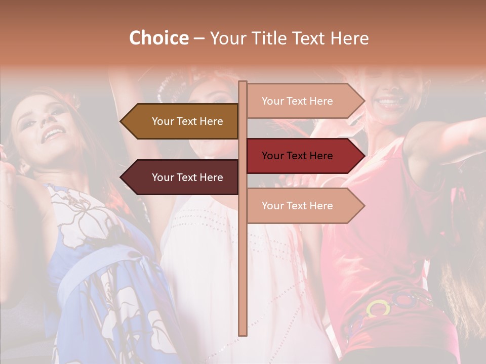 Posing Happy Woman PowerPoint Template