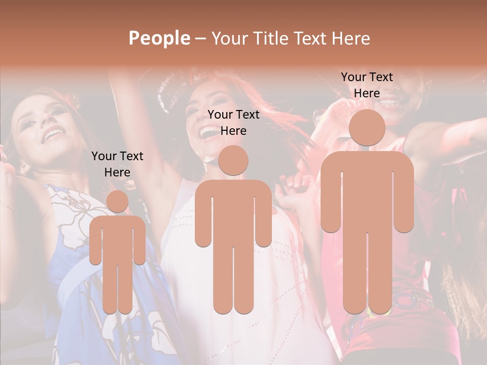 Posing Happy Woman PowerPoint Template