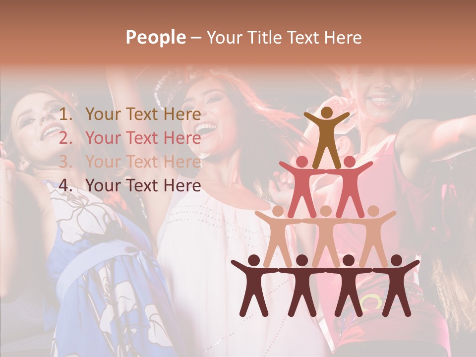 Posing Happy Woman PowerPoint Template