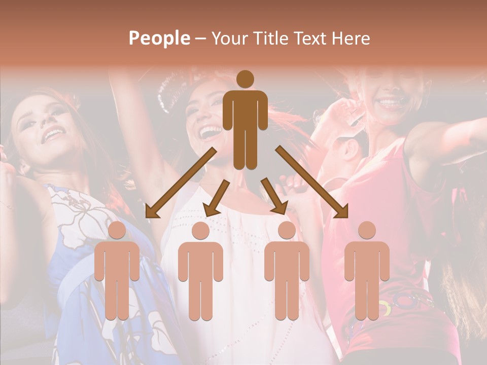 Posing Happy Woman PowerPoint Template