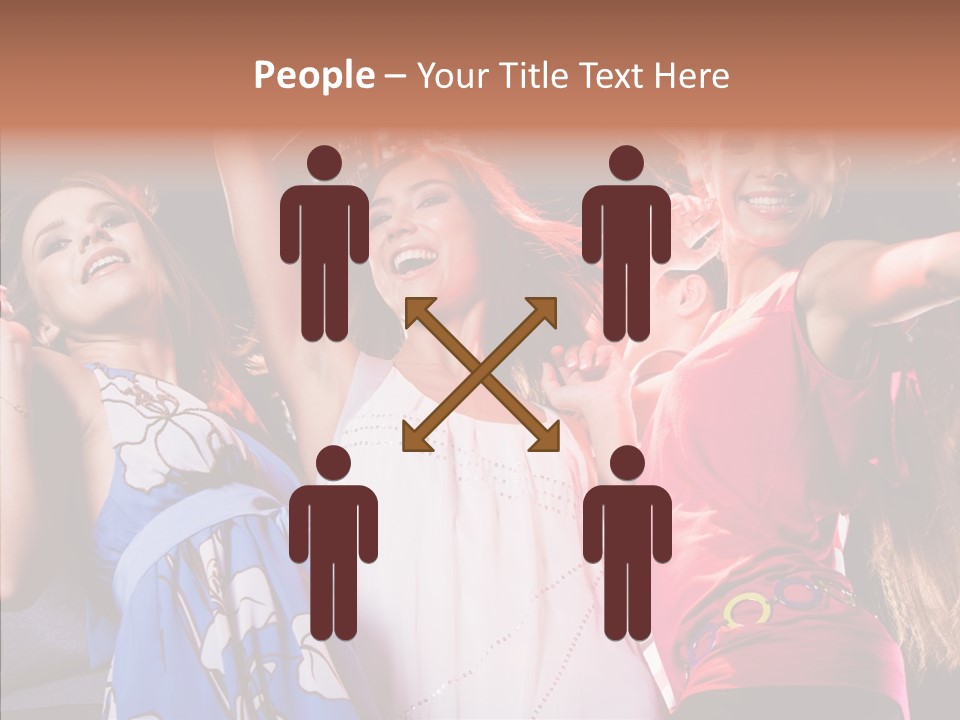 Posing Happy Woman PowerPoint Template