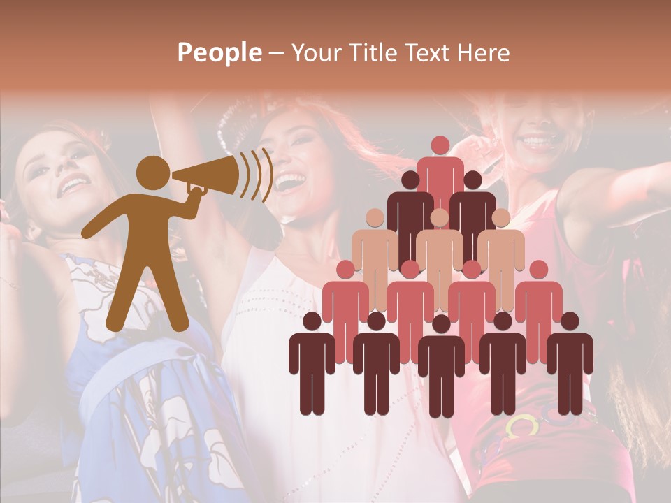 Posing Happy Woman PowerPoint Template