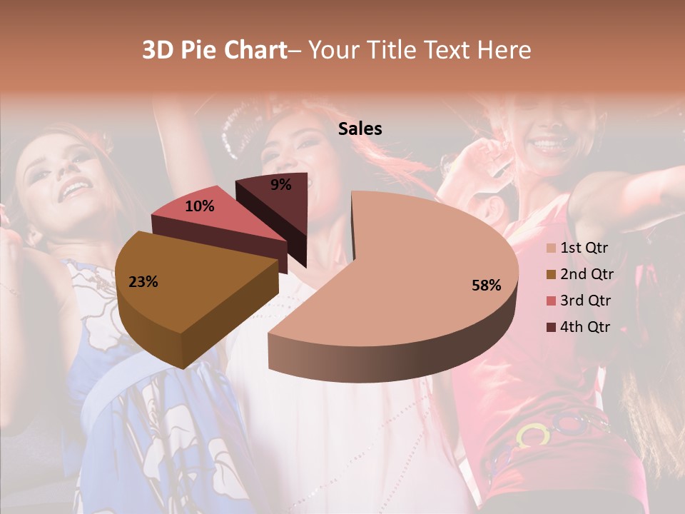 Posing Happy Woman PowerPoint Template