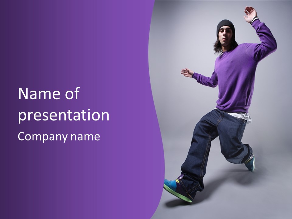 Action Teenager Fitness PowerPoint Template