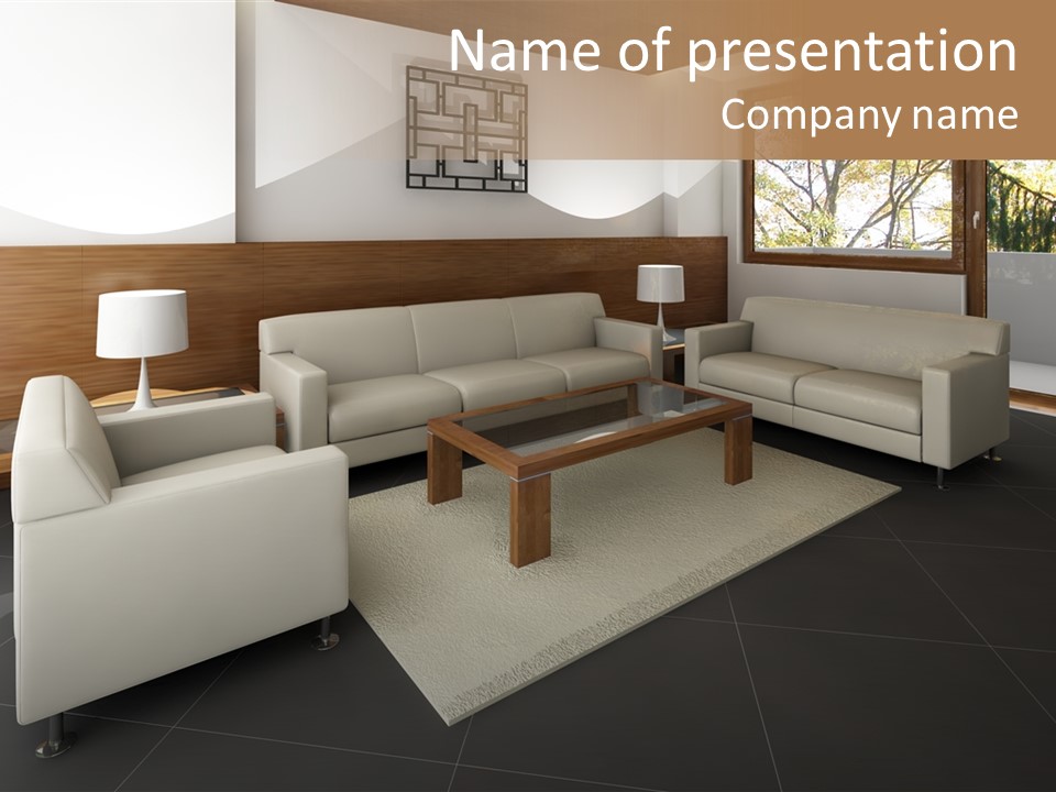 Shadows Window Interior PowerPoint Template