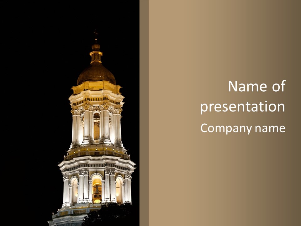 Christmas Monastery Landmark PowerPoint Template