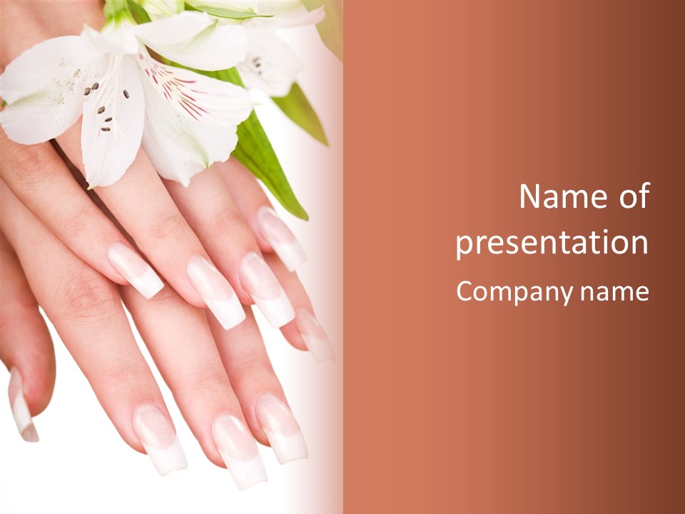 Fresh Close Up Manicure PowerPoint Template