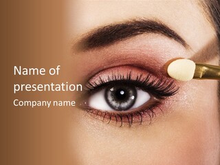 Salon Woman Eyeshadow PowerPoint Template