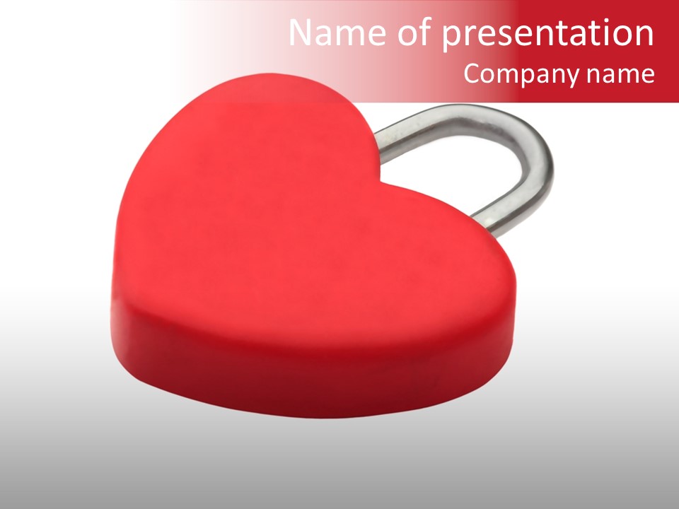Secure Heart Sign PowerPoint Template