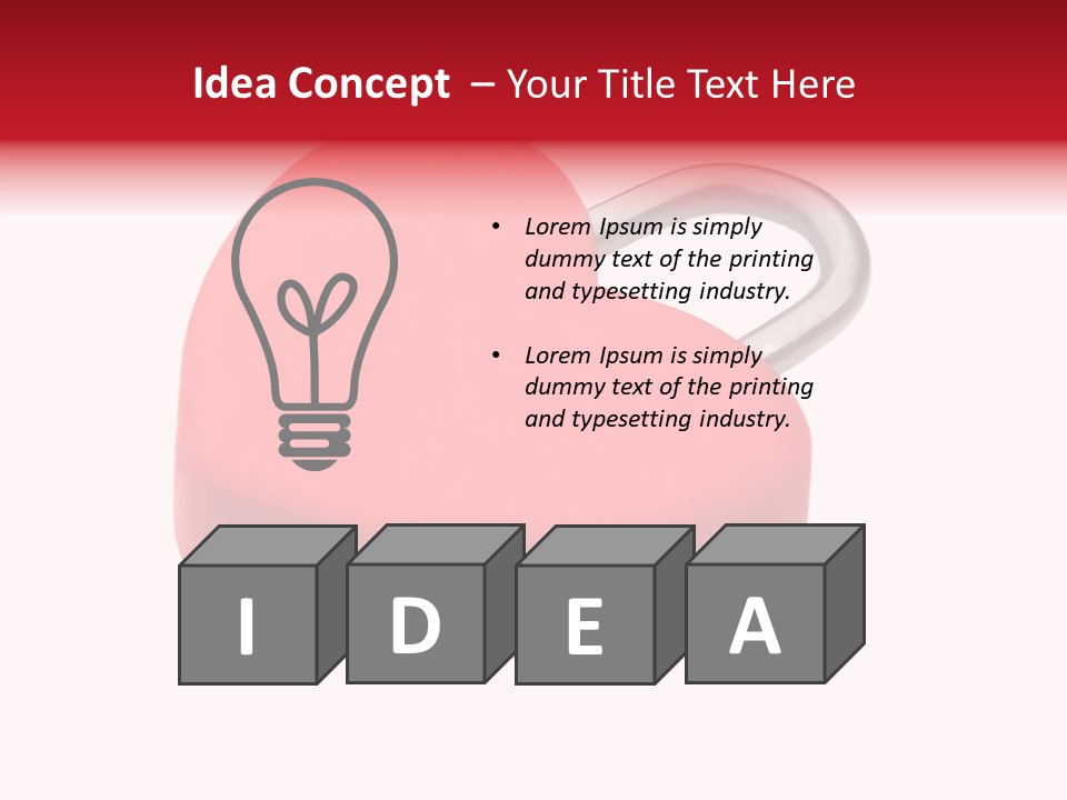 Secure Heart Sign PowerPoint Template