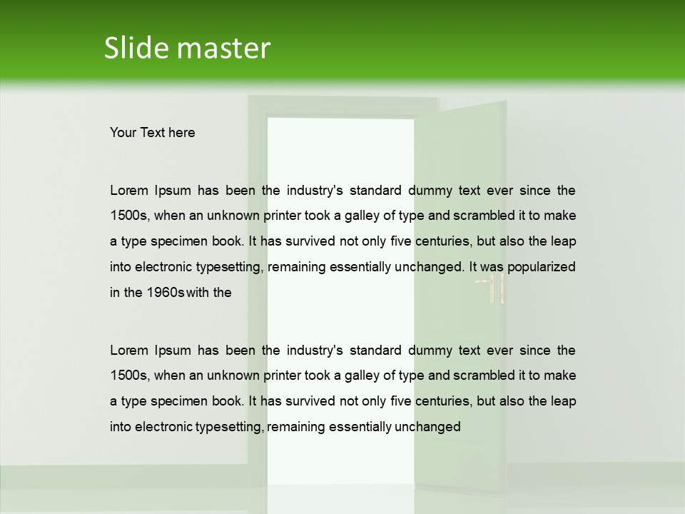 White Door Reflected PowerPoint Template