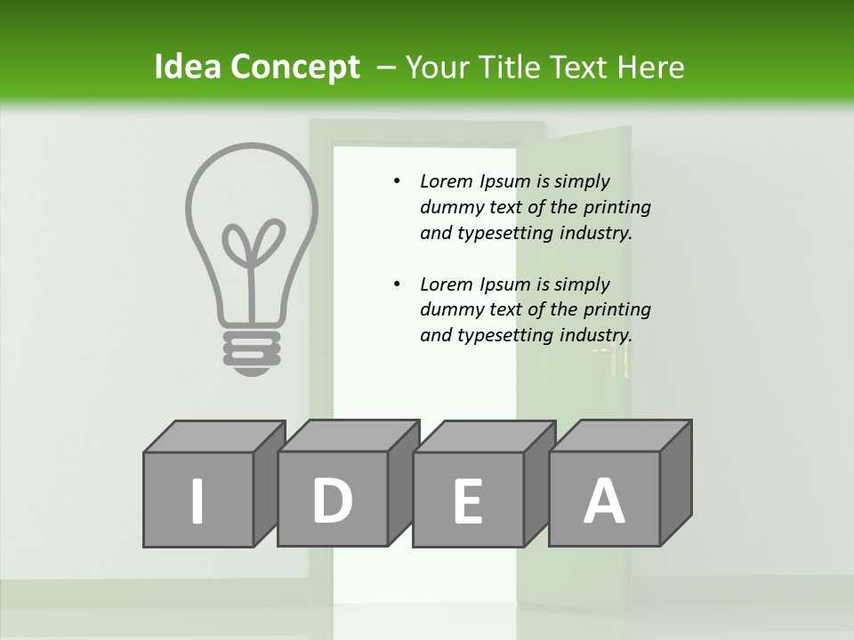 White Door Reflected PowerPoint Template