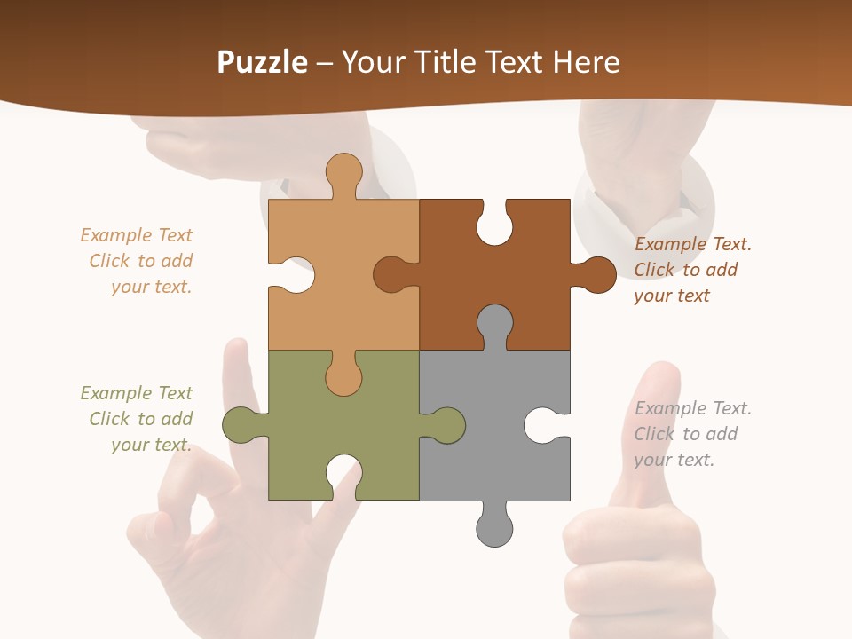 Caucasian People Three PowerPoint Template