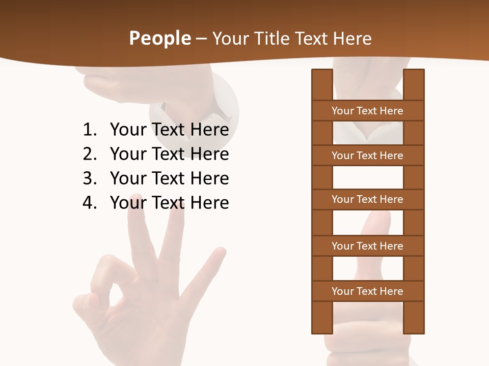 Caucasian People Three PowerPoint Template