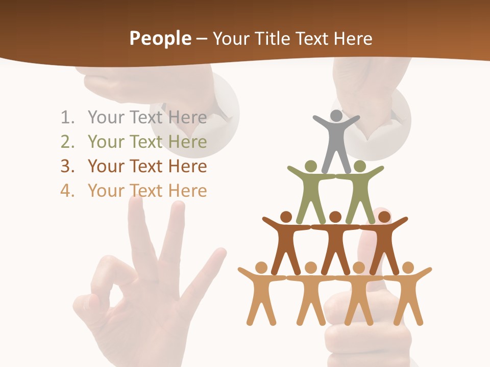 Caucasian People Three PowerPoint Template