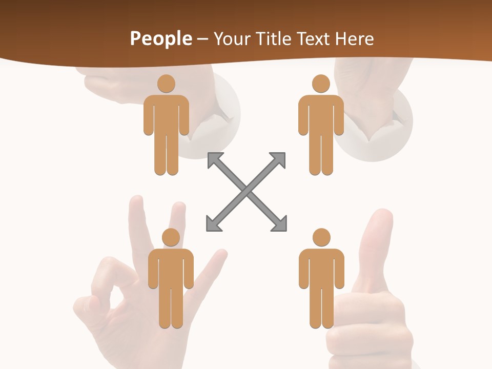 Caucasian People Three PowerPoint Template