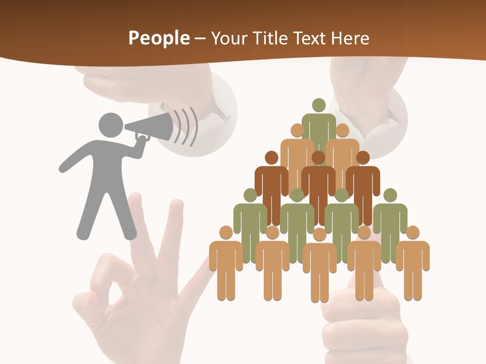 Caucasian People Three PowerPoint Template