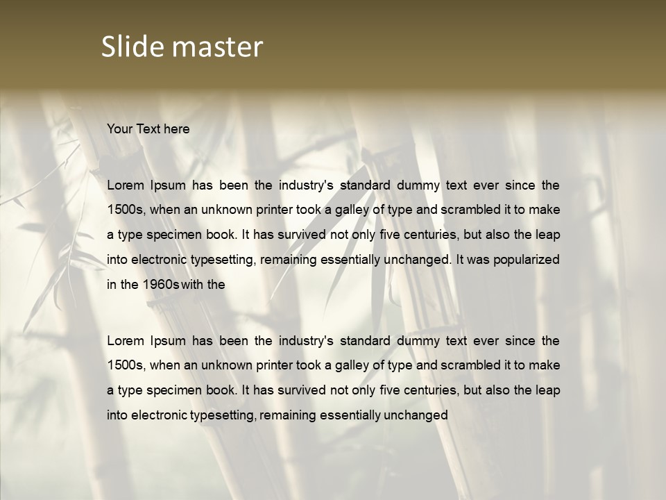 Gardening Stem Bamboo PowerPoint Template