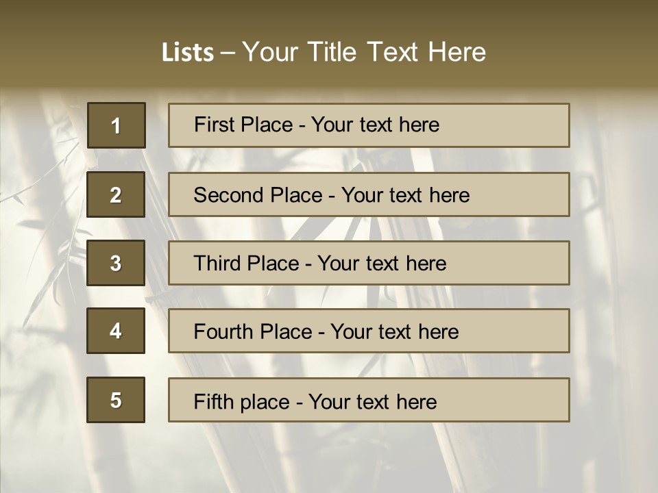 Gardening Stem Bamboo PowerPoint Template