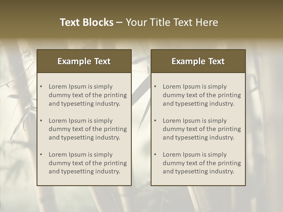 Gardening Stem Bamboo PowerPoint Template