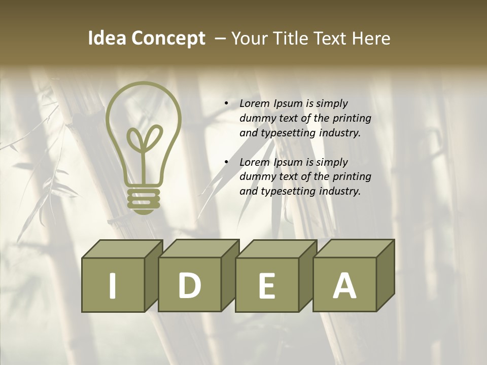 Gardening Stem Bamboo PowerPoint Template