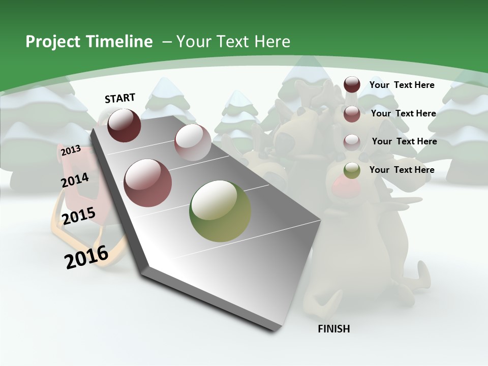 Sleigh Christmas Render PowerPoint Template