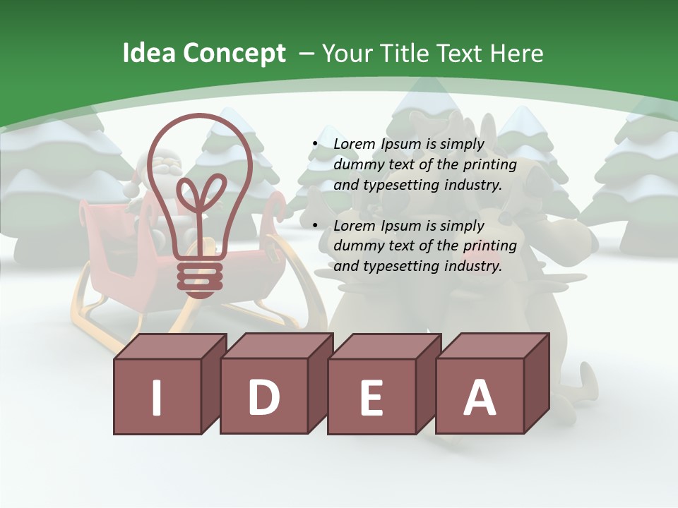 Sleigh Christmas Render PowerPoint Template