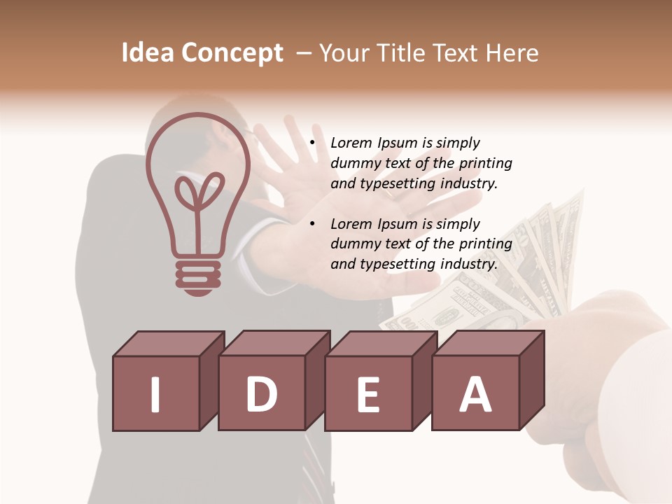 Uncorrupted Refusal Earn PowerPoint Template