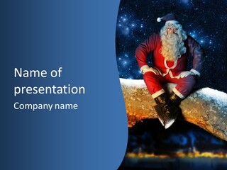 White Santa Fat PowerPoint Template