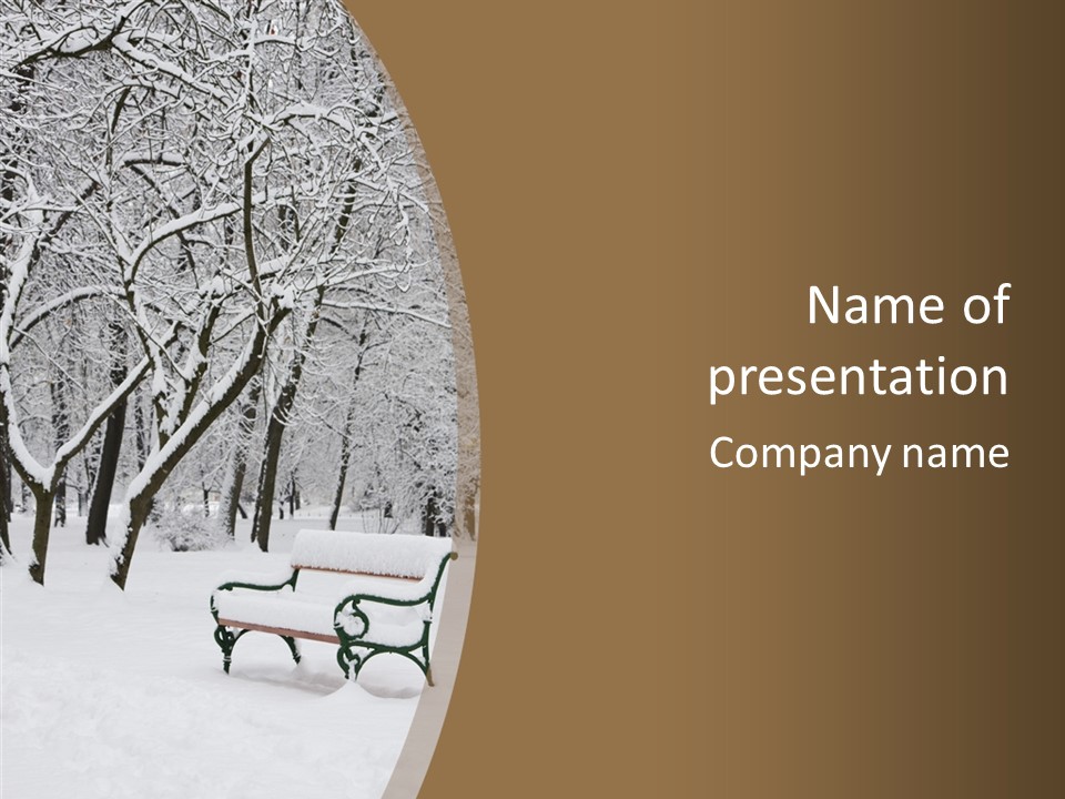 Trees Bench Xmas PowerPoint Template